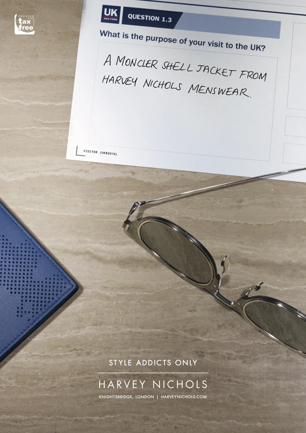 Visa form: purpose of visit, a Moncler shell jacket