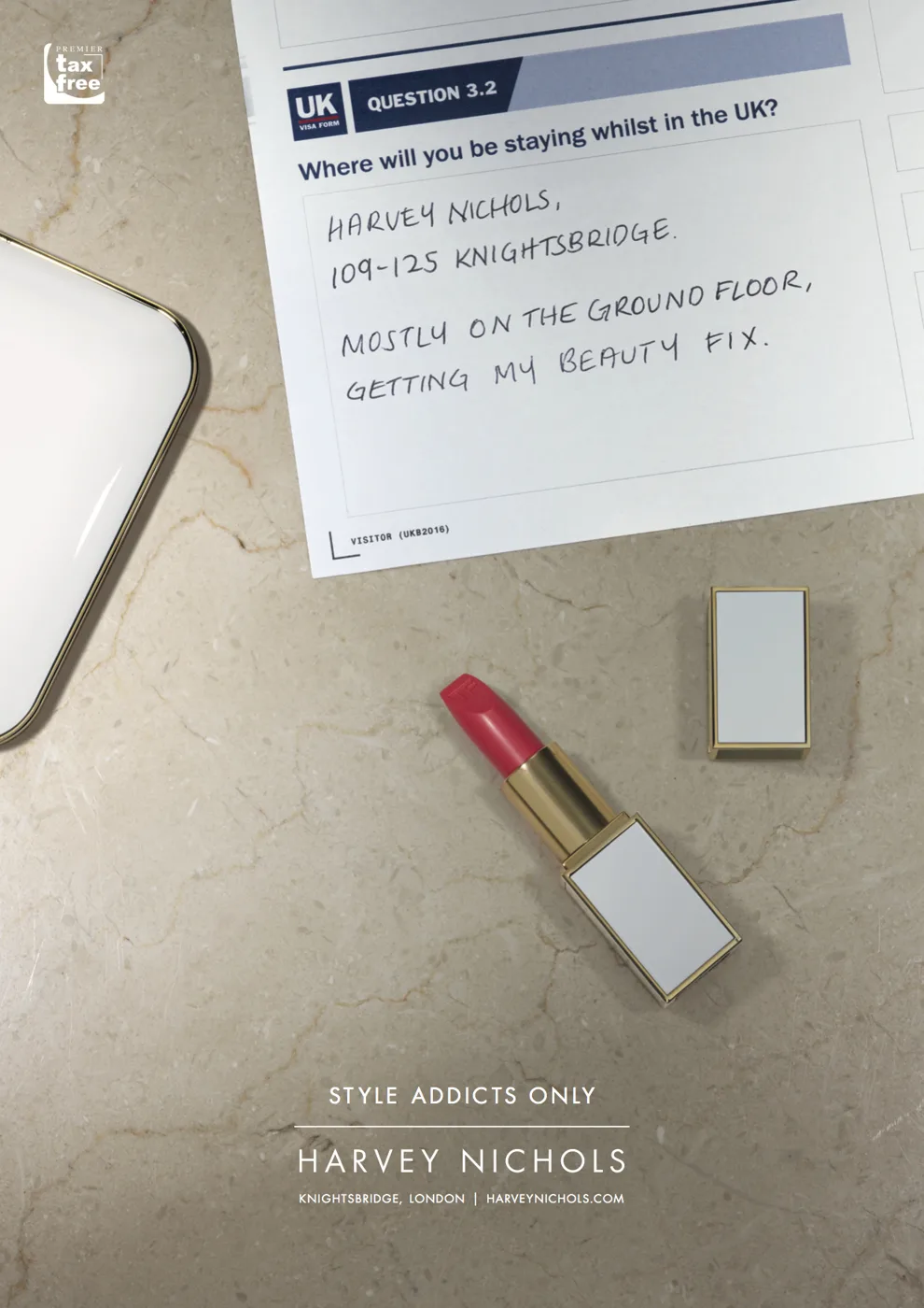 Visa form: where you will stay, mostly on the beauty floor